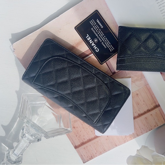 Chanel caviar long wallet black gold - Picture 2 of 4